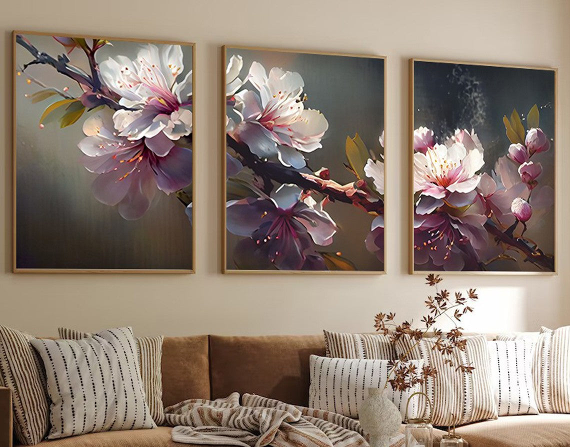 Pintura decorativa emoldurada – 50 x 70 cm – MDF e madeira sólida