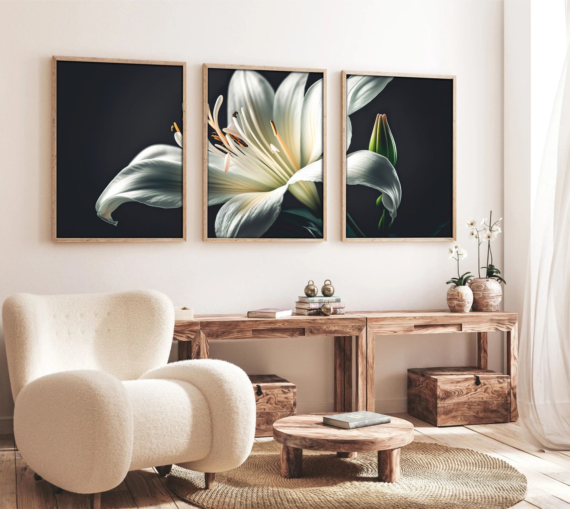 Transform a Sua Casa com Este Conjunto de 3 Quadros Decorativos em Madeira Maciça - Arte Multicolor Premium 50x70cm