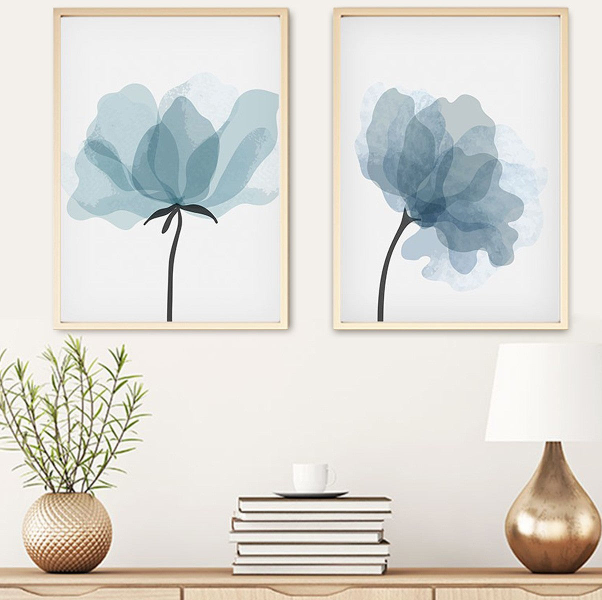 Quadro Decorativo MDF Emoldurado Huhu24 Multicolor 70x50cm - 2 Peças em Madeira Maciça