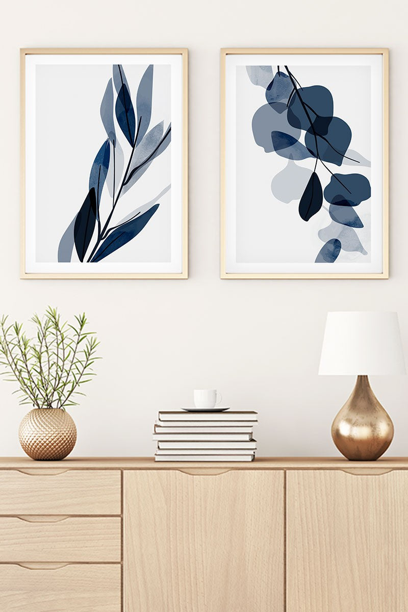 Conjunto de 2 Quadros Decorativos MDF Emoldurados Huhu25 - 30x40cm Multicolor com Moldura de Madeira Maciça