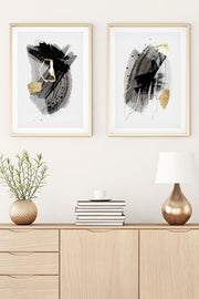 Quadro Decorativo MDF Emoldurado Huhu26 - 30x40cm - Multicolor - 2 Peças em Madeira Maciça