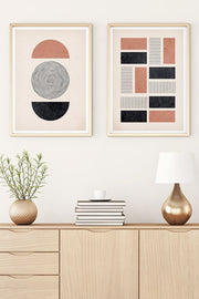 Conjunto de 2 Quadros Decorativos MDF Emoldurados Huhu27 - 30x40cm Multicolor com Moldura de Madeira Maciça