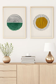 Conjunto de 2 Quadros Decorativos MDF Emoldurados Huhu30 - Multicolor 35x50cm com Moldura de Madeira Maciça