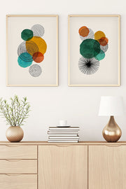 Quadro Decorativo MDF Emoldurado Huhu32 Multicolor 20x30cm - 2 Peças em Madeira Maciça