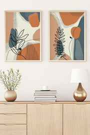 Conjunto de 2 Quadros Decorativos MDF Emoldurados Multicolor 35x50cm - Madeira Maciça