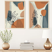 Conjunto de 2 Quadros Decorativos MDF Emoldurados Huhu35 - Multicolor 70x50cm com Moldura de Madeira Maciça