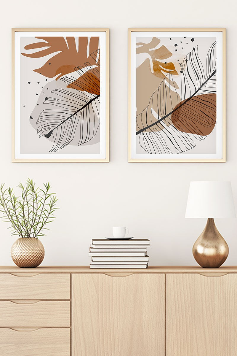 Quadro Decorativo MDF Emoldurado Huhu36 Multicolor 20x30cm - 2 Peças em Madeira Maciça