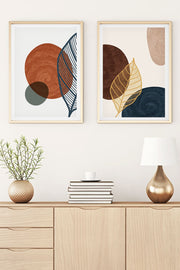 Conjunto de 2 Quadros Decorativos MDF Emoldurados Huhu46 - 30x40cm Multicolor com Moldura de Madeira Maciça