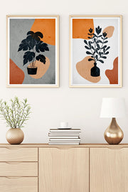 Conjunto de 2 Quadros Decorativos MDF Emoldurados Multicolor 35x50cm - Madeira Maciça