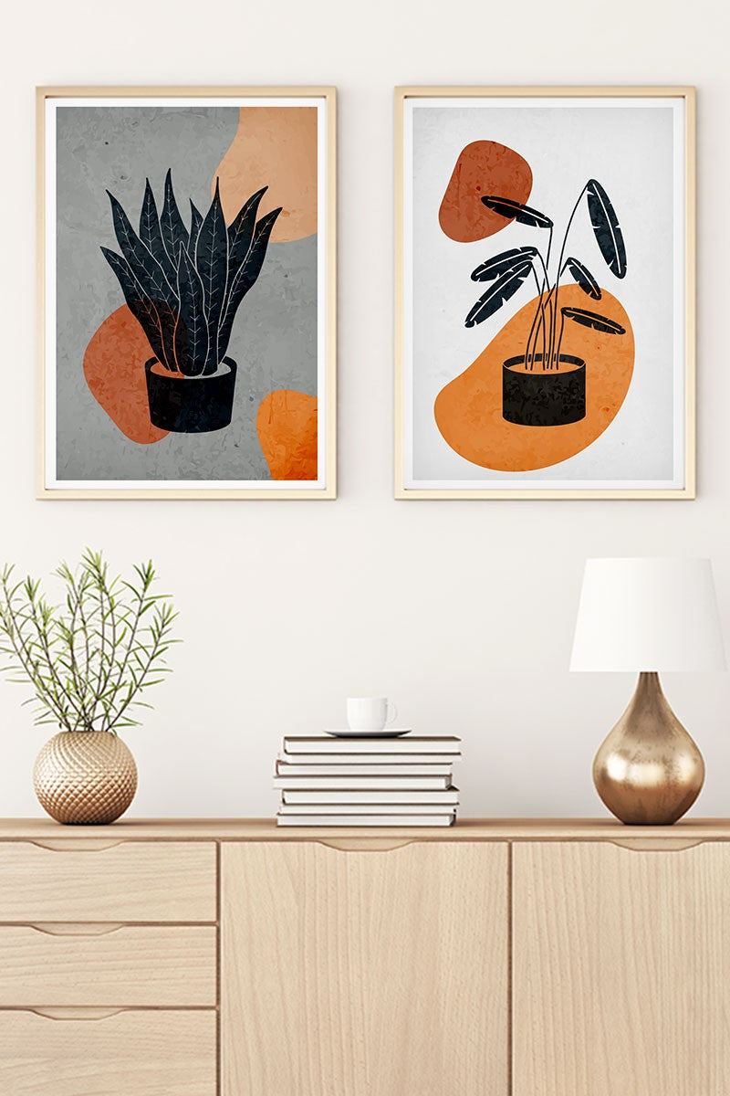 Conjunto de 2 Quadros Decorativos MDF Emoldurados Huhu49 - 30x40cm Multicolor com Moldura de Madeira Maciça