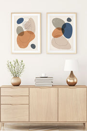 Conjunto de 2 Quadros Decorativos MDF Emoldurados Huhu5 - Multicolor 20x30cm com Moldura de Madeira Maciça