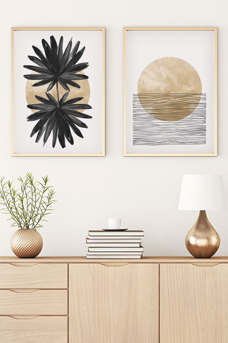 Conjunto de 2 Quadros Decorativos MDF Emoldurados Huhu53 - 20x30cm Multicolor com Moldura de Madeira Maciça