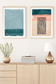 Conjunto de 2 Quadros Decorativos MDF Emoldurados Huhu54 - 30x40cm Multicolor com Moldura de Madeira Maciça