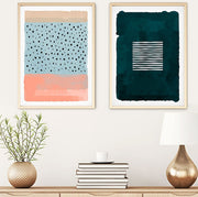 Quadro Decorativo Huhu55 em MDF com Moldura de Madeira Maciça – Conjunto de 2 Peças, 50 x 70 cm, Multicolor