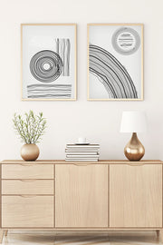 Conjunto de 2 Quadros Decorativos MDF Emoldurados 30x40cm - Multicolor com Moldura de Madeira Maciça