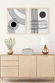 Quadro Decorativo MDF Emoldurado Huhu59 Multicolor - 2 Peças 35x50cm com Moldura Madeira Maciça