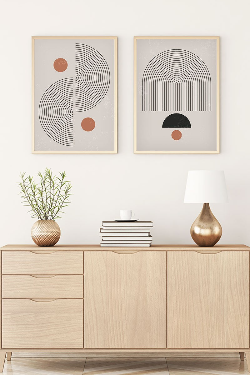 Conjunto de 2 Quadros Decorativos MDF Emoldurados Multicolor 70x50cm - Transforme o Seu Espaço com Arte Moderna