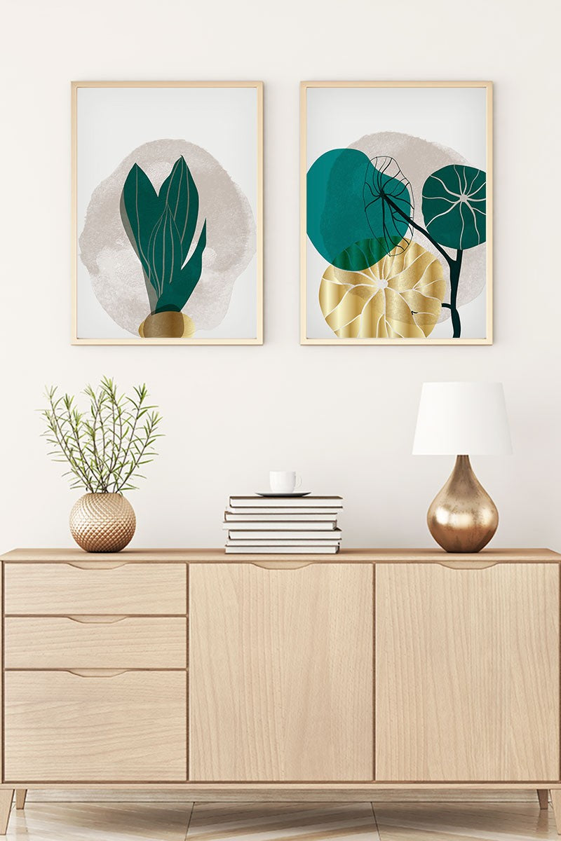 Quadro Decorativo MDF Emoldurado Huhu68 Multicolor 20x30cm - 2 Peças em Madeira Maciça