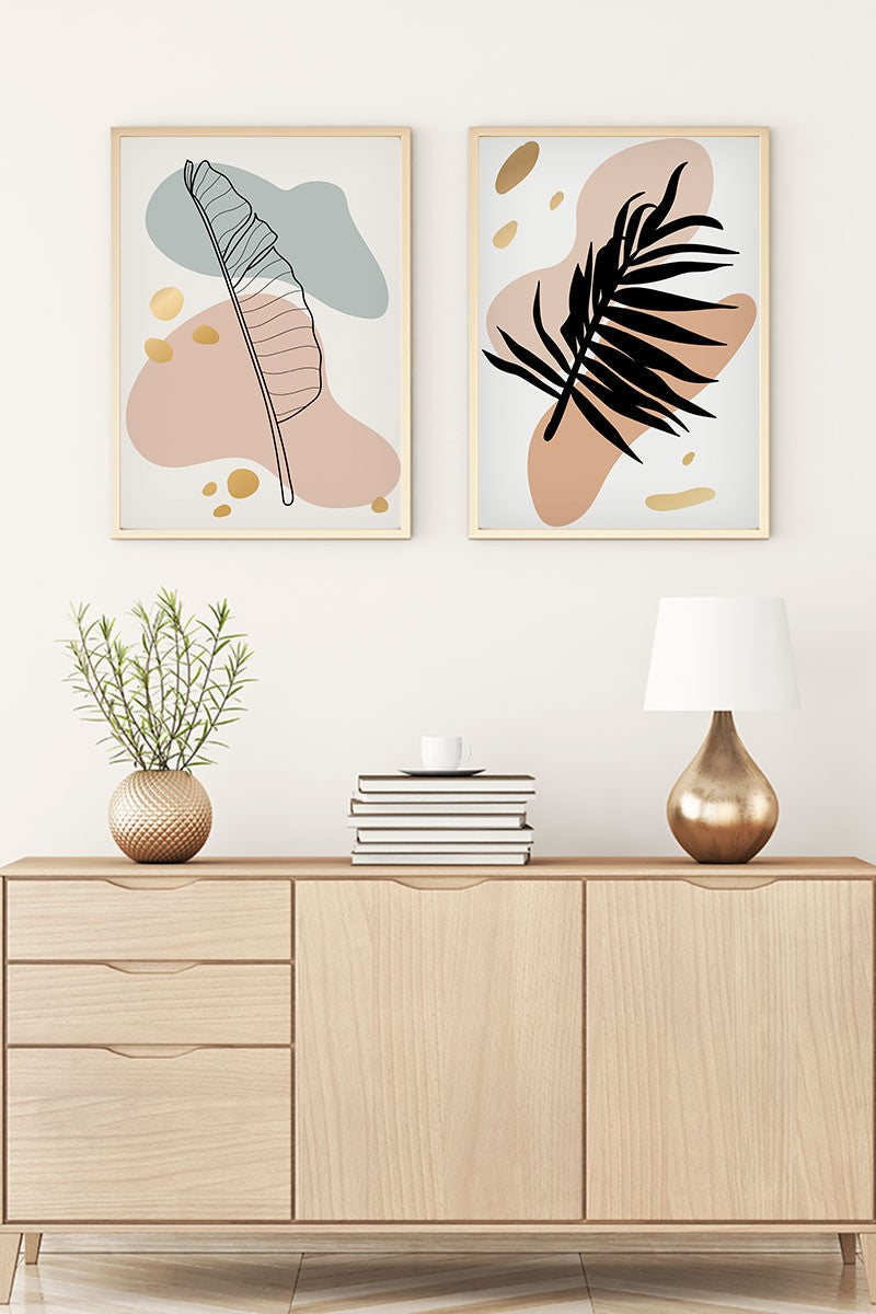 Quadro Decorativo MDF Emoldurado Huhu69 Multicolor 20x30cm - 2 Peças em Madeira Maciça