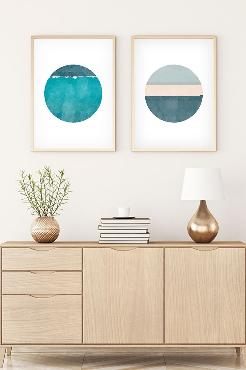 Quadro Decorativo Huhu71 30x40 cm (Conjunto de 2 Peças) – Multicolor, MDF 3 mm com Moldura em Madeira Maciça 2,5 cm