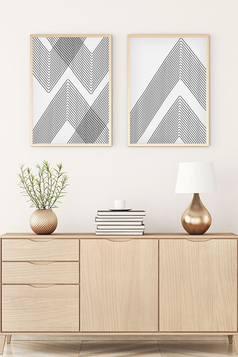 Quadro Decorativo MDF Emoldurado Huhu73 - 30x40cm - Multicolor - 2 Peças em Madeira Maciça