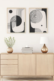 Quadro Decorativo MDF Emoldurado Huhu75 Multicolor 70x50cm - 2 Peças em Madeira Maciça