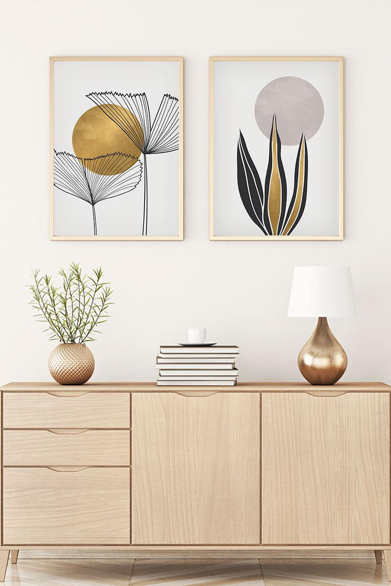 Conjunto 2 Peças Huhu77 20 x 30 cm – Quadros Decorativos em MDF com Moldura de Madeira Maciça, Multicolor (Ref. 693BSE1816)