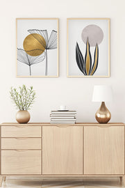 Quadro Decorativo MDF Emoldurado Huhu77 Multicolor 70x50cm - 2 Peças em Madeira Maciça