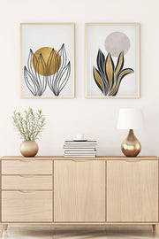 Conjunto de 2 Quadros Decorativos MDF Emoldurados Huhu78 - Multicolor 20x30cm com Moldura de Madeira Maciça