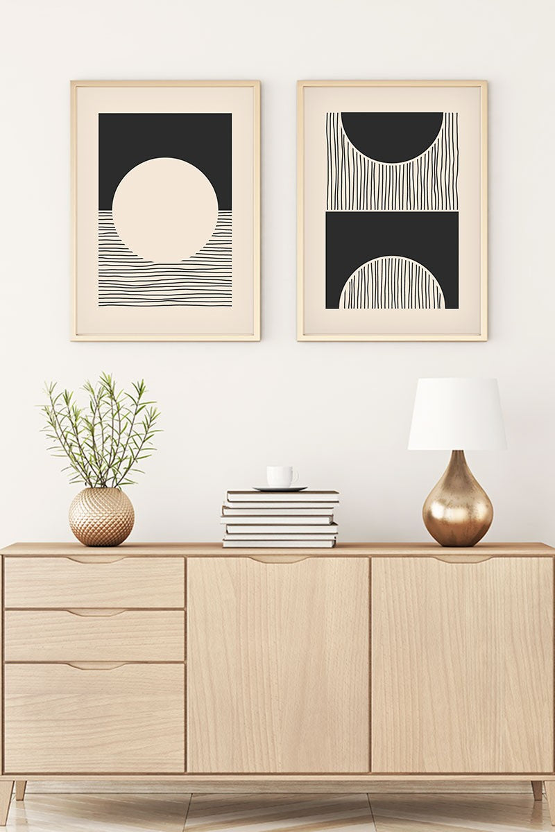 Quadro Decorativo MDF Emoldurado Huhu79 Multicolor 20x30cm - 2 Peças em Madeira Maciça