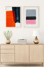 Conjunto de 2 Quadros Decorativos MDF Emoldurados Huhu8 - 20x30cm Multicolor com Moldura de Madeira Maciça