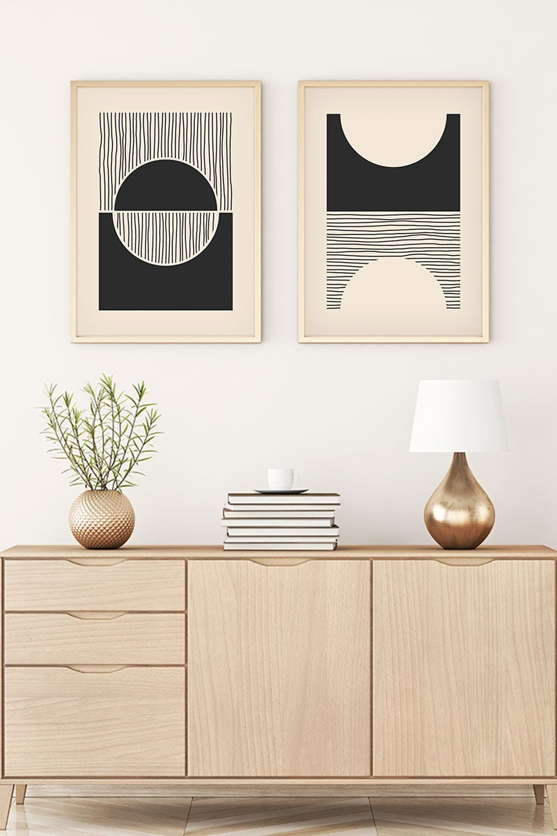 Conjunto de 2 Quadros Huhu80 20x30 cm, Multicolor – MDF 3 mm com Moldura em Madeira Maciça 2,5 cm