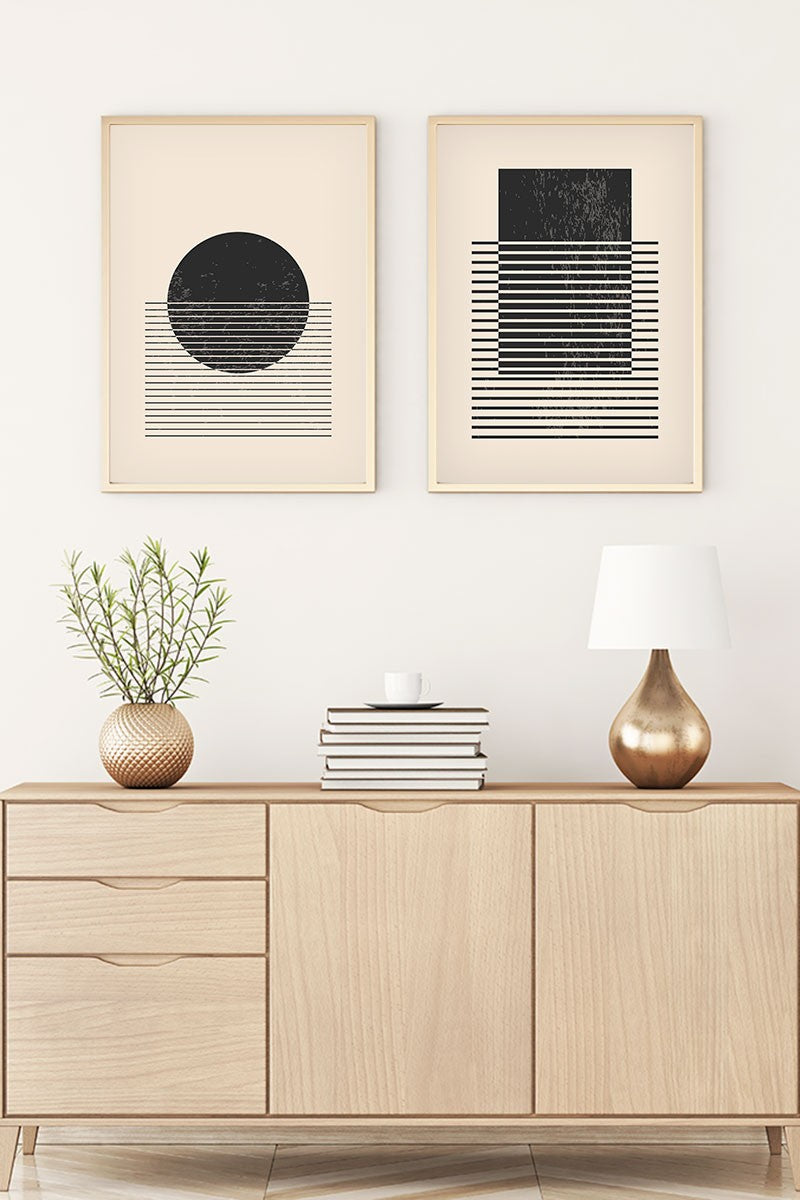 Quadro Decorativo MDF Emoldurado Huhu81 Multicolor 20x30cm - 2 Peças em Madeira Maciça