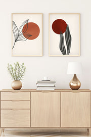 Conjunto de 2 Quadros Decorativos MDF Emoldurados Huhu84 - 20x30cm Multicolor com Moldura de Madeira Maciça