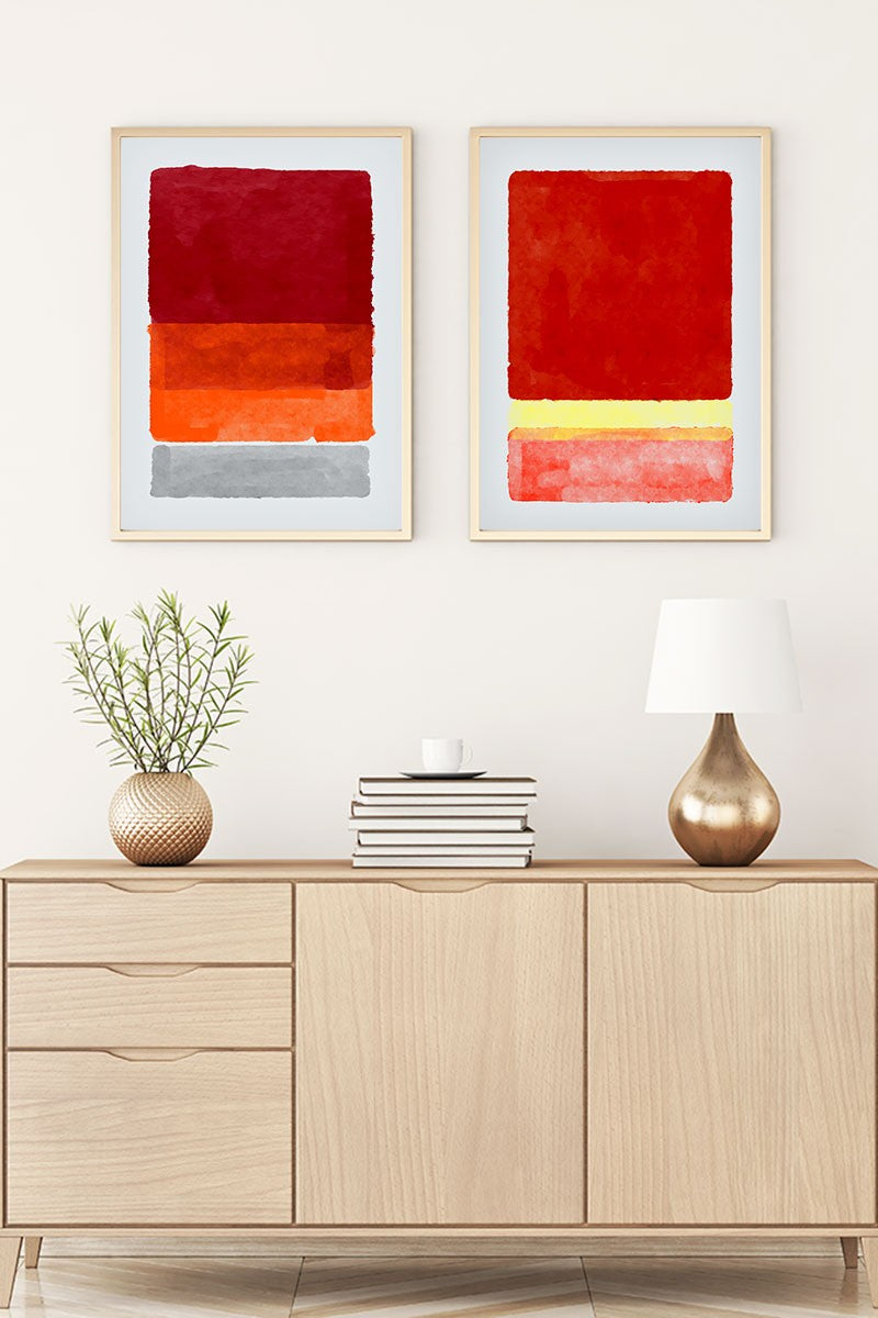Quadro Decorativo MDF Emoldurado Huhu93 Multicolor 20x30cm - 2 Peças em Madeira Maciça