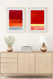 Conjunto de 2 Quadros Decorativos MDF Emoldurados Huhu93 - 30x40cm Multicolor com Moldura de Madeira Maciça