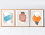 Quadro Decorativo MDF Emoldurado Huhu97 - 3 Peças 20x30cm - Multicolor com Moldura Madeira Maciça