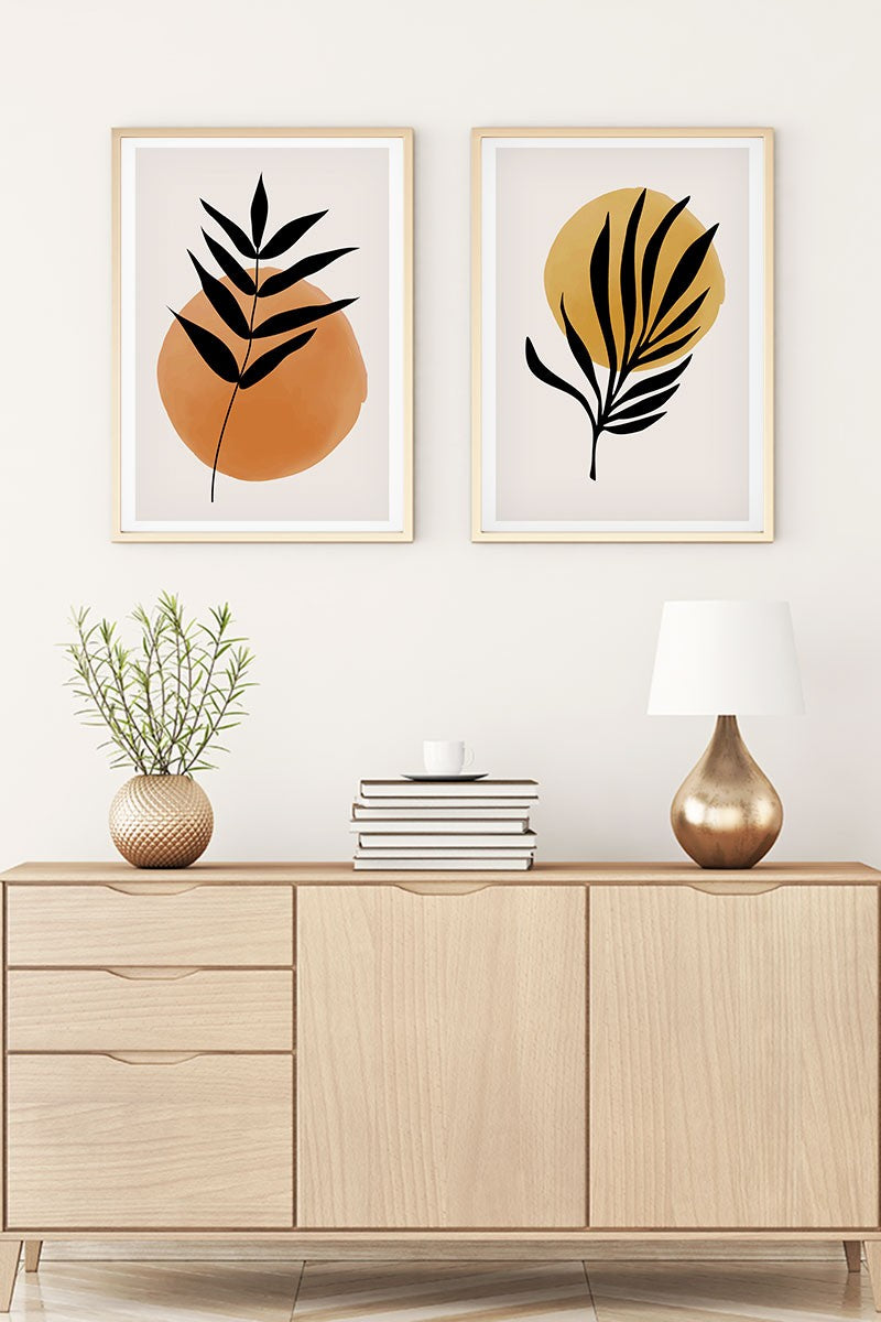 Conjunto de 2 Quadros Decorativos MDF Emoldurados Huhu99 - 20x30cm Multicolor com Moldura de Madeira Maciça