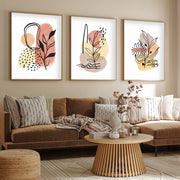 Quadro Decorativo MDF Emoldurado Multicolor 20x30cm - Conjunto 3 Peças Madeira Maciça