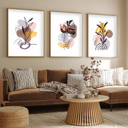 Quadro Decorativo MDF Emoldurado Multicolor 20x30cm - Conjunto 3 Peças Madeira Maciça