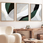 Quadro Decorativo MDF Emoldurado Multicolor 50x35cm - Conjunto 3 Peças Madeira Maciça