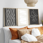 Conjunto de Quadros Decorativos Huhu235 – 3 Peças 30 x 40 cm – Multicolor – MDF 3 mm com Moldura em Madeira Maciça