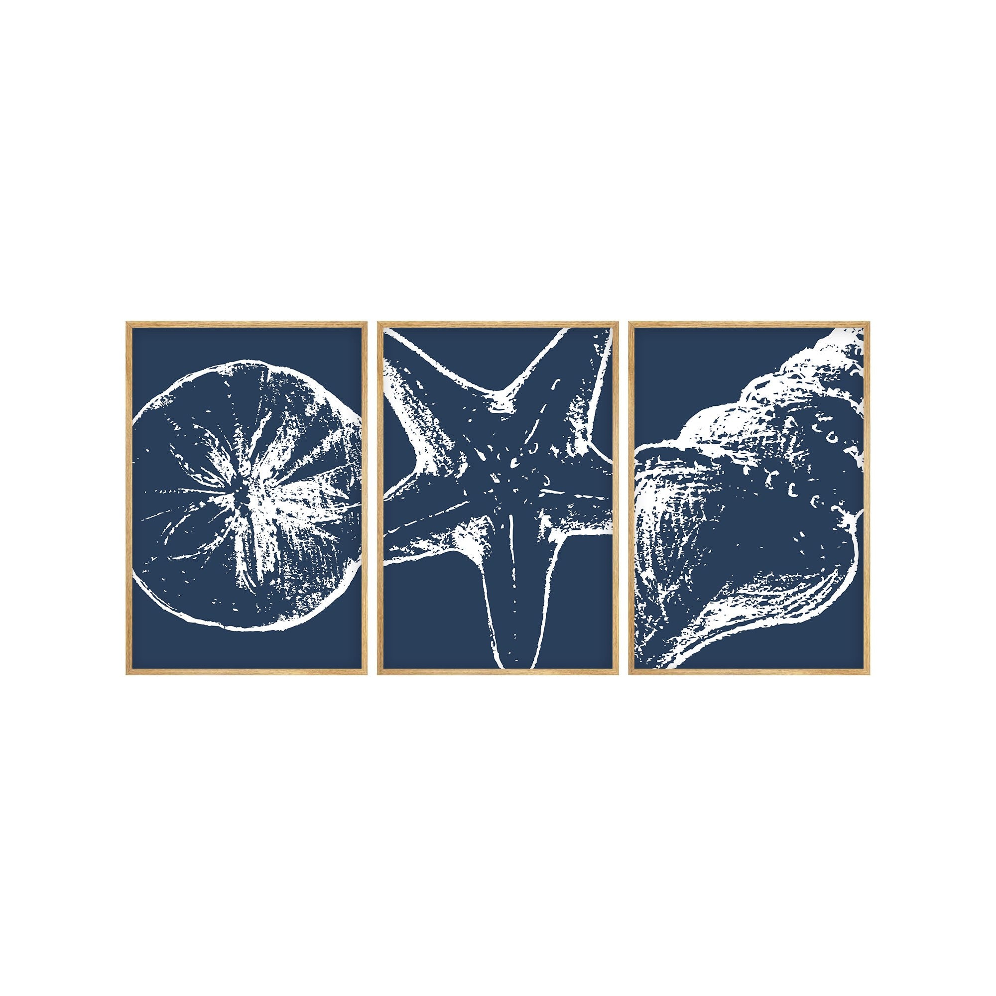 Quadro Decorativo MDF Emoldurado Multicolor 30x40cm - Conjunto 3 Peças Madeira Maciça