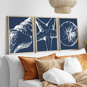 Quadro Decorativo MDF Emoldurado Multicolor 50x70cm - Conjunto 3 Peças Madeira Maciça