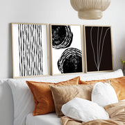 Quadro Decorativo MDF Emoldurado Multicolor Huhu240 - 3 Peças 50x70cm com Moldura Madeira Maciça