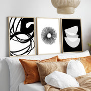 Quadros Decorativos Huhu241 Tríptico 30x40 cm — Multicolor, MDF 3 mm com Moldura em Madeira Maciça