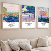 Quadro Decorativo MDF Emoldurado Multicolor Huhu265 - 3 Peças 50x35cm Madeira Maciça