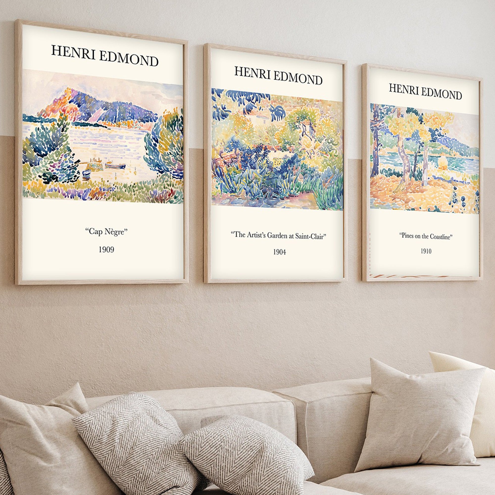 Quadro Decorativo MDF Emoldurado Multicolor 50x70cm - Conjunto 3 Peças Huhu266