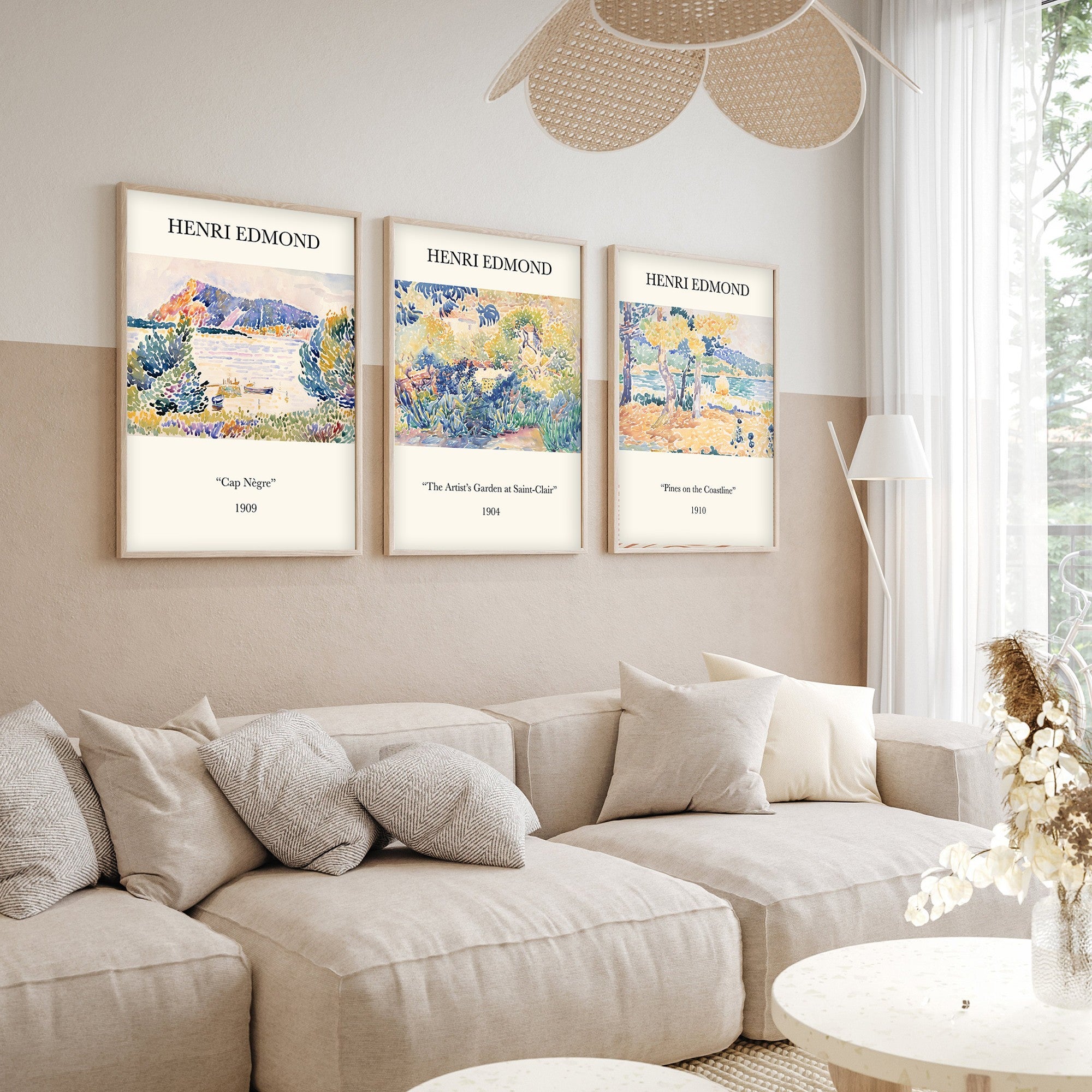 Quadro Decorativo MDF Emoldurado Multicolor 50x70cm - Conjunto 3 Peças Huhu266