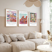 Quadro Decorativo MDF Emoldurado Multicolor 30x40cm - Conjunto 3 Peças Madeira Maciça